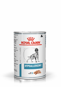 Royal Canin Hypoallergenic. Hundefoder mod allergi. Vådfoder (dyrlæge diætfoder) 12 dåser med 400 g 
